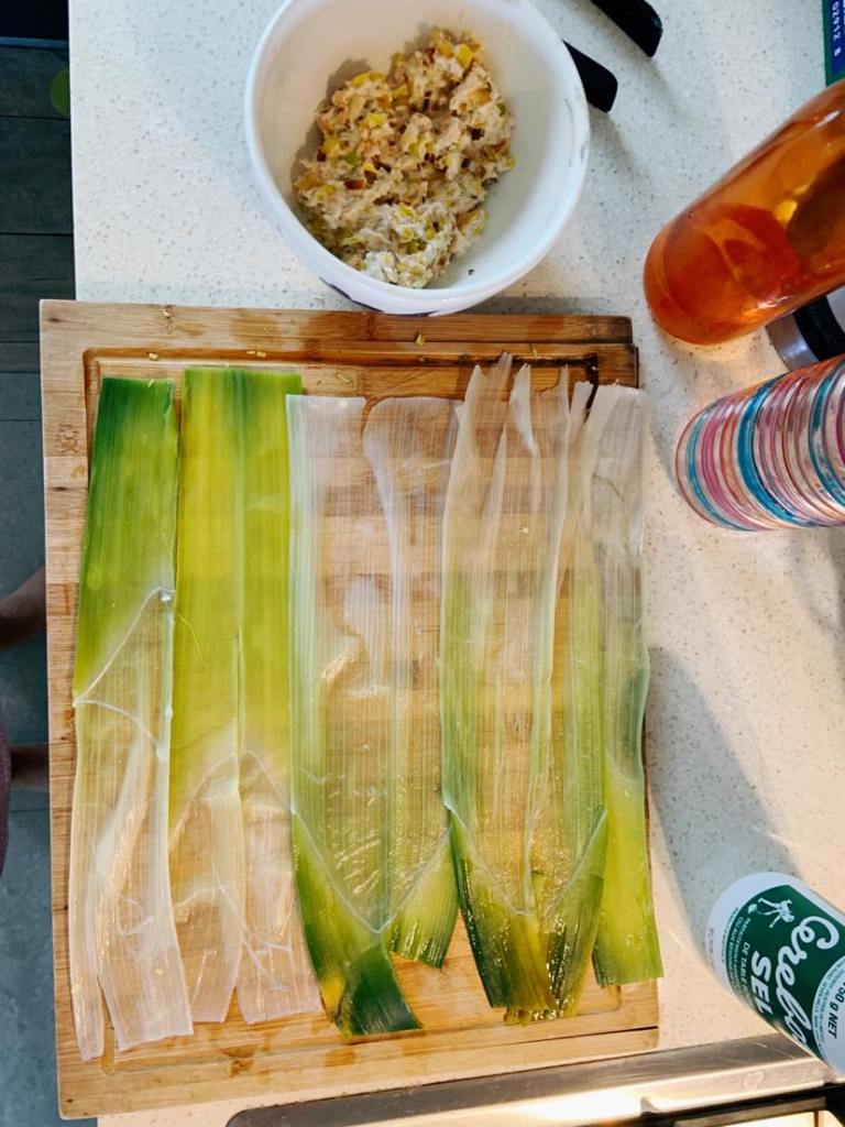 Feuilles de poireaux pour la réalisation des samoussas